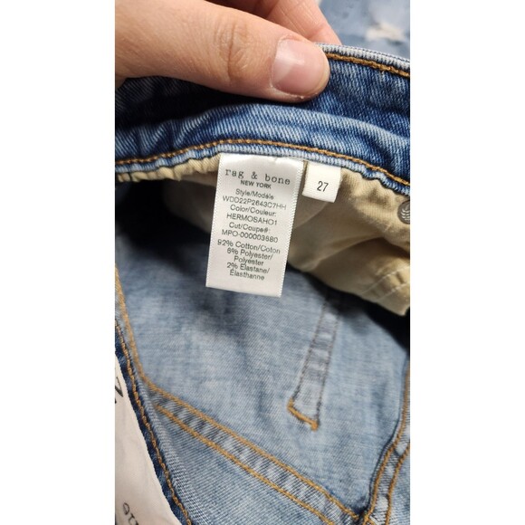 Rag & Bone Womens Size 27 Mid Blue Dre Low-Rise Slim Fit Boyfriend Jeans - Picture 5 of 9